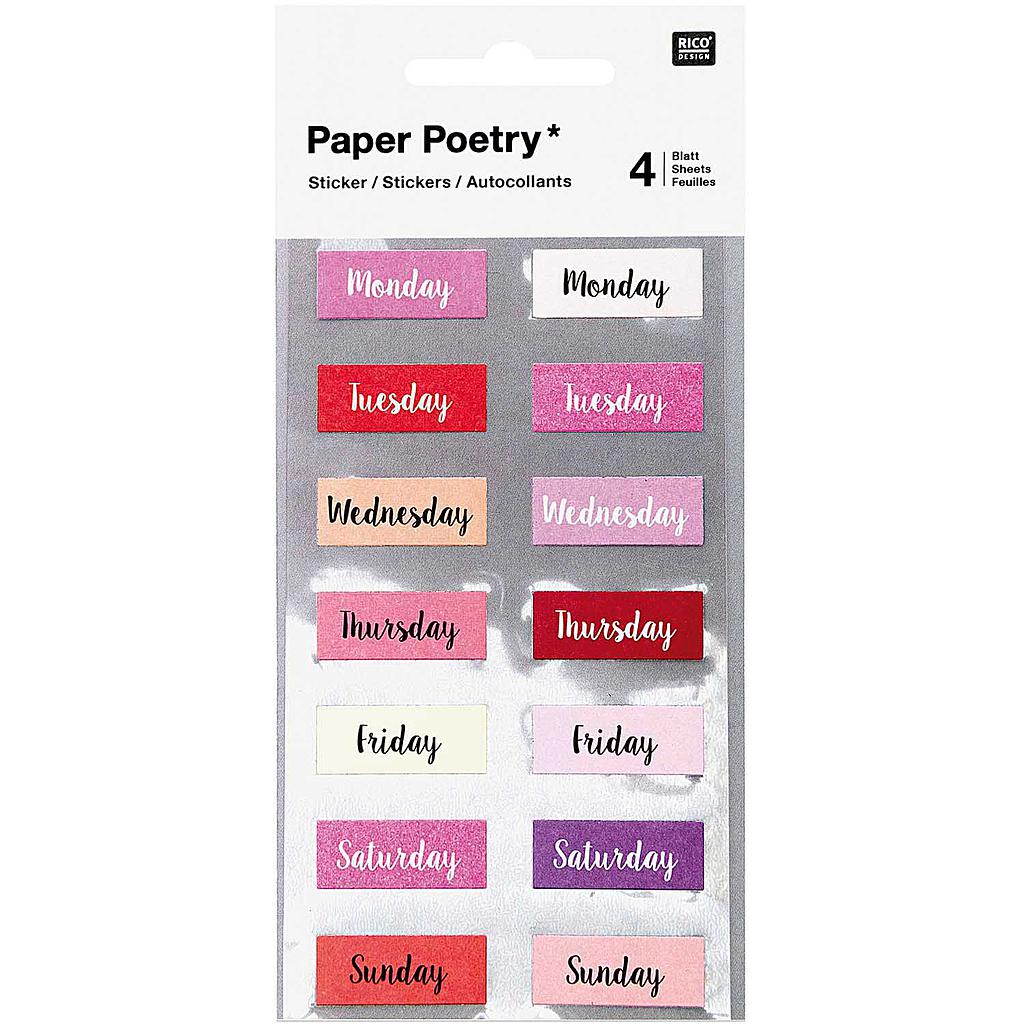 Tarrasetti Paper Poetry - Bujo Weekdays